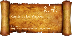 Kaminszky Ambos névjegykártya